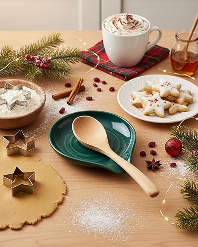 Miniatura 75 de Soporte de cuchara de cerámica para encimera de cocina, soporte de cuchara de porcelana para estufa, soporte grande para espátula, cucharas o Blanco