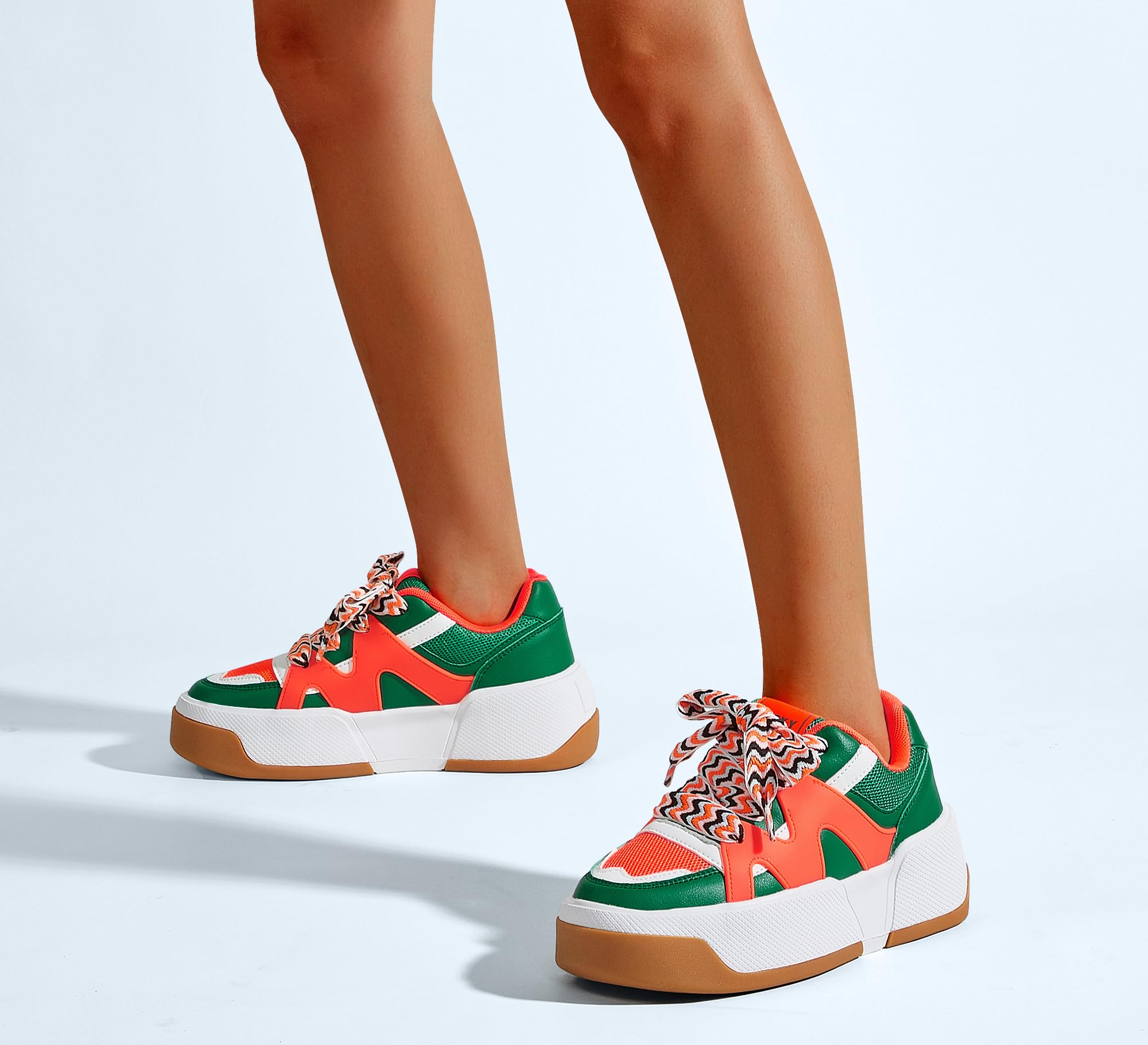 LUCKY STEP Zapatillas de Moda con Plataforma para Mujer Cómodas Suela Gruesa para Caminar y Tenis
