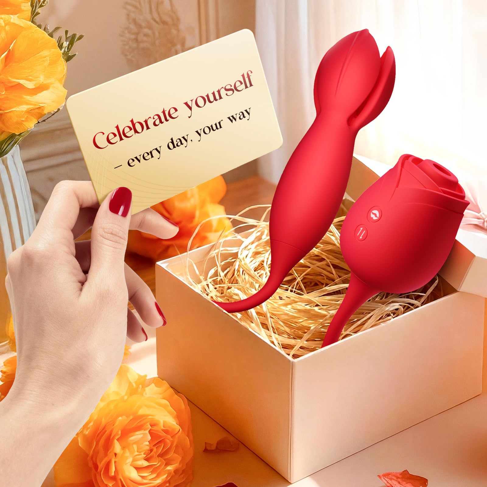 Vibrator Sex Toys for Women - MOOLIGlRL Upgraded Flapping Adult Toys Clitoral Stimulator Vibrater, 10 Modes Female Couples Adult Sex Toy Mini Egg Discreet Vibrators for Clit Nipple Anal Stimulation: Warm Red