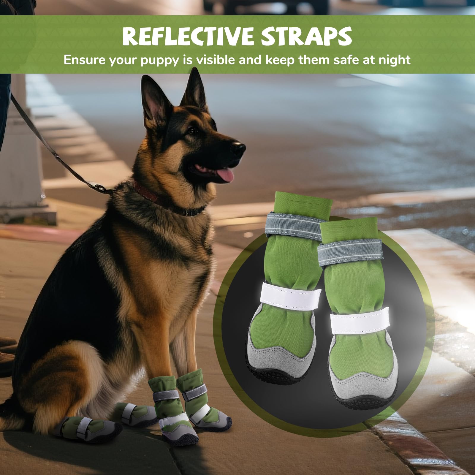 Bottes de neige d'hiver pour chien avec doublure en polaire - Chaussures pour chiens de taille moyenne et grande - Imperméables - Protections de pattes - Antidérapantes et réfléchissantes - Pour la