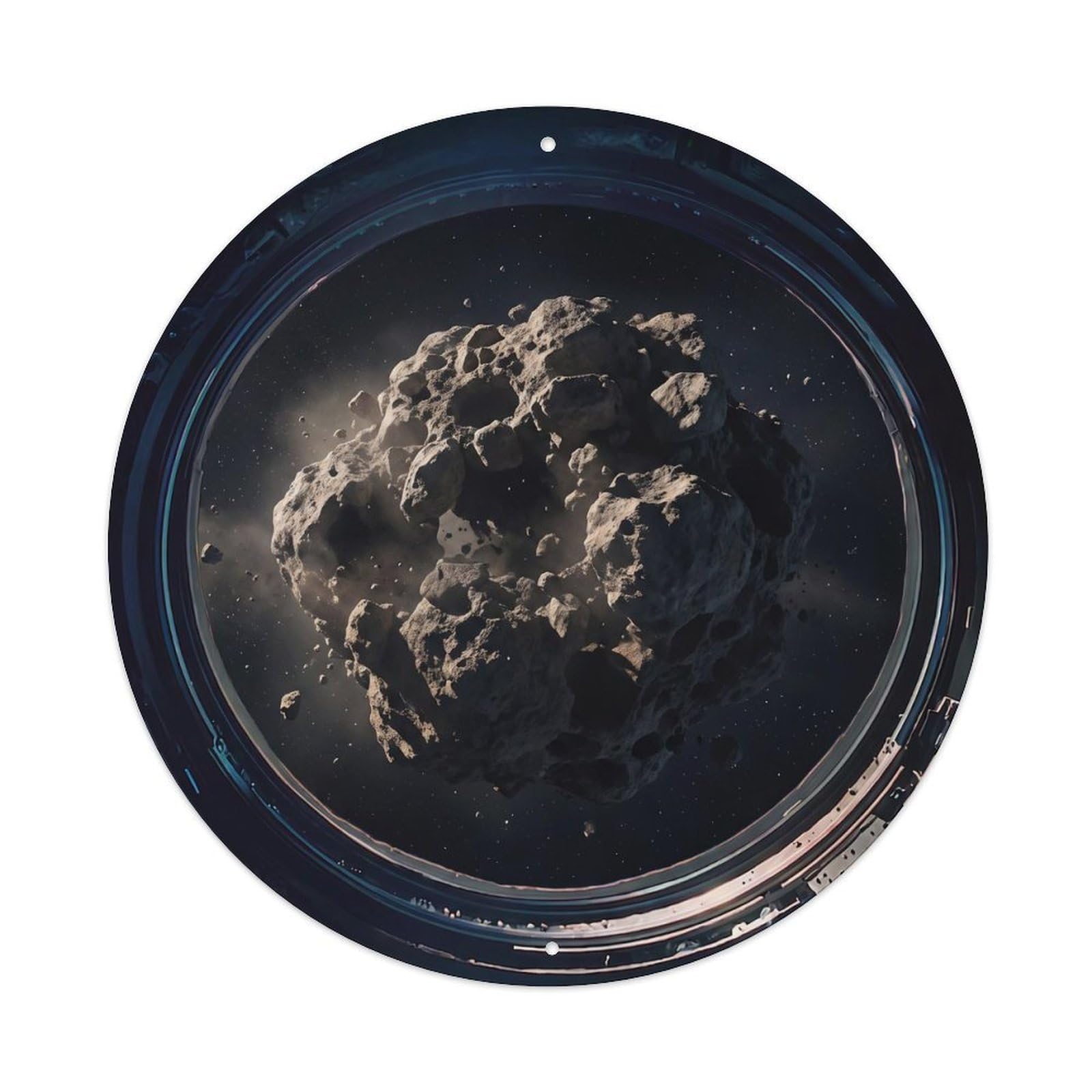 Rubble Pile Asteroid Porthole View Metal Tin Sign