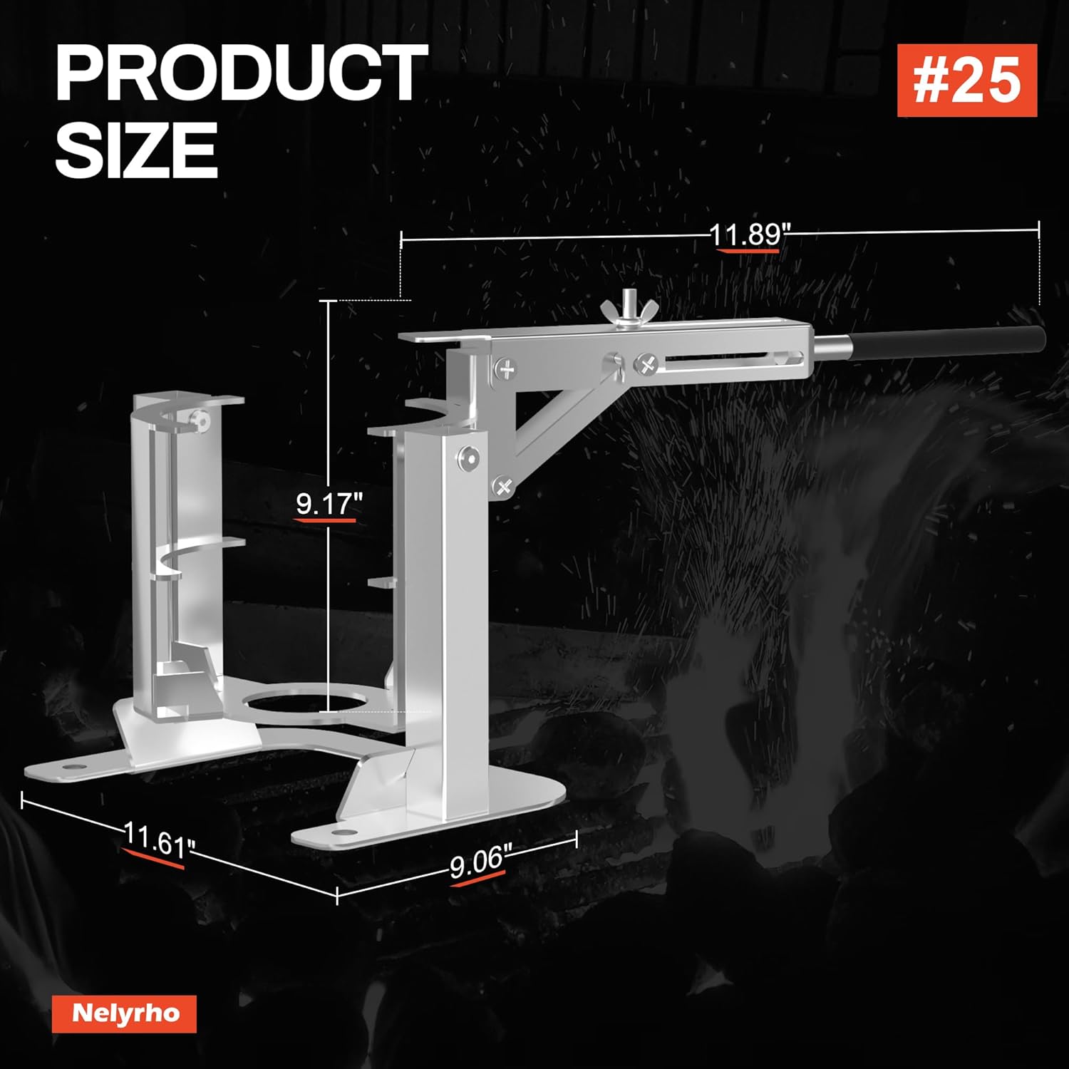 Nelyrho Hand-held Crucible Pouring Tongs with A Graphite Crucible and A Pouring Rack, Work with Crucibles and Melting Furnace, Metal Casting Aluminium Copper Silver #25 (25kg-55lbs)