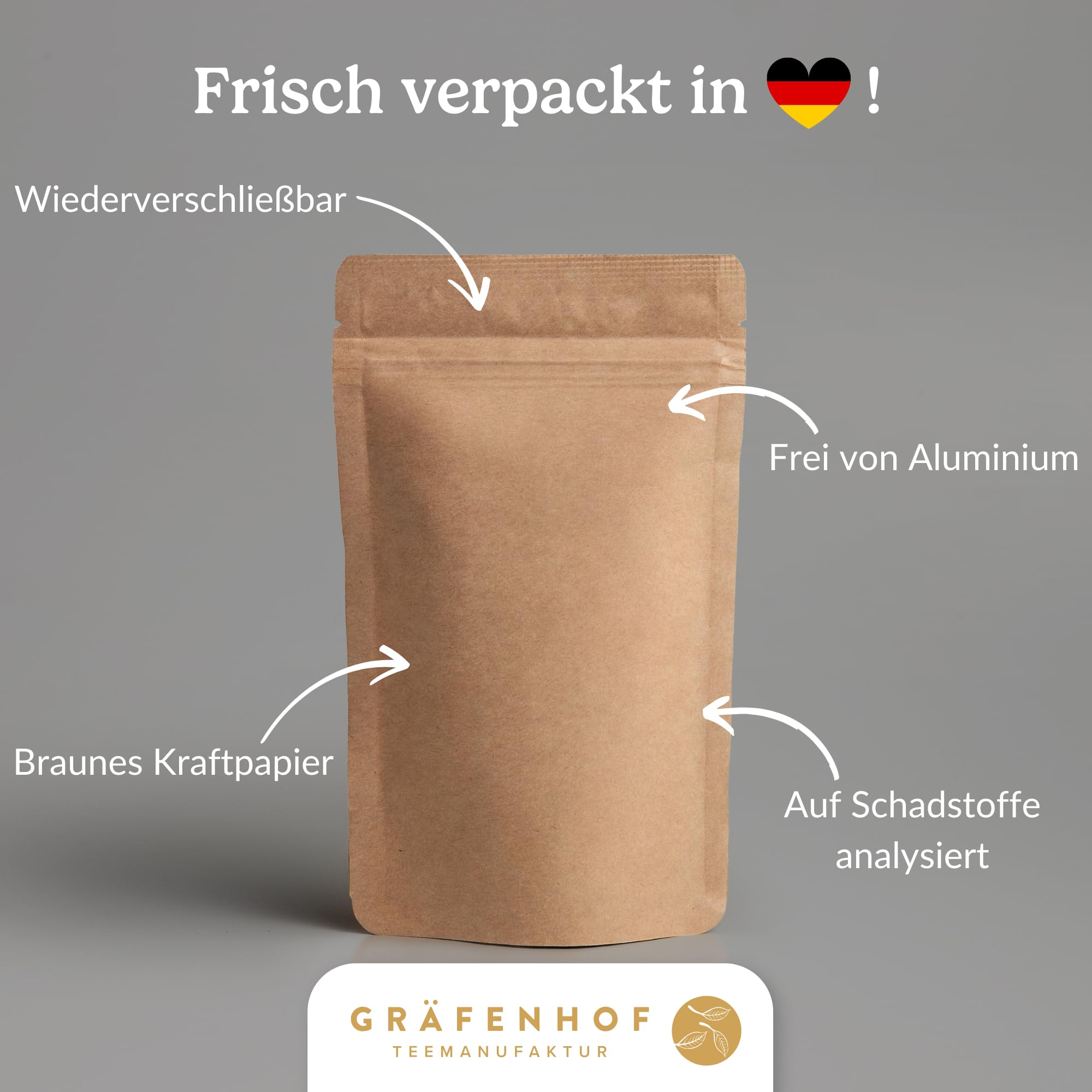 Rooibos Vanille Bio Tee, 100g cremig süß, lose, mit echten Vanilleschoten, zu 100% rein und geprüft, aus kontrolliert biologischem Anbau, ohne Koffein, Premium Gräfenhof Tee