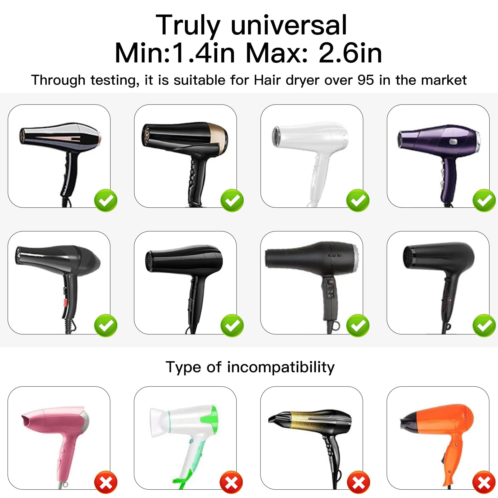 Binnan Diffusore per Capelli Ricci, Universale Dei Capelli Diffusore Universale Capelli, Diffusore Phon Regolabile per Diffusori, per Acconciature Ricci o Ondulati