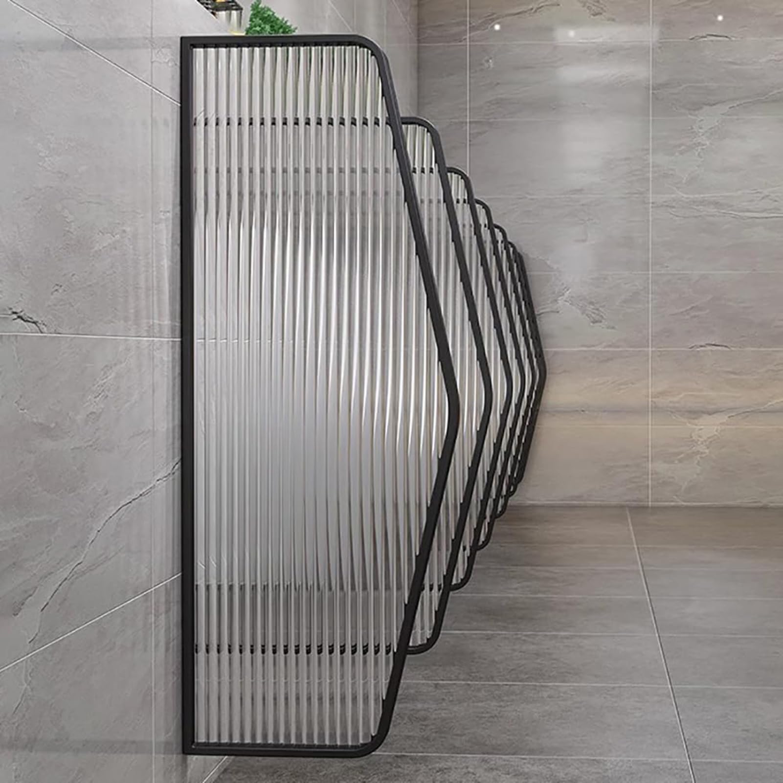 Panneau de séparation urinoir en acier inoxydable noir au design mural élégant