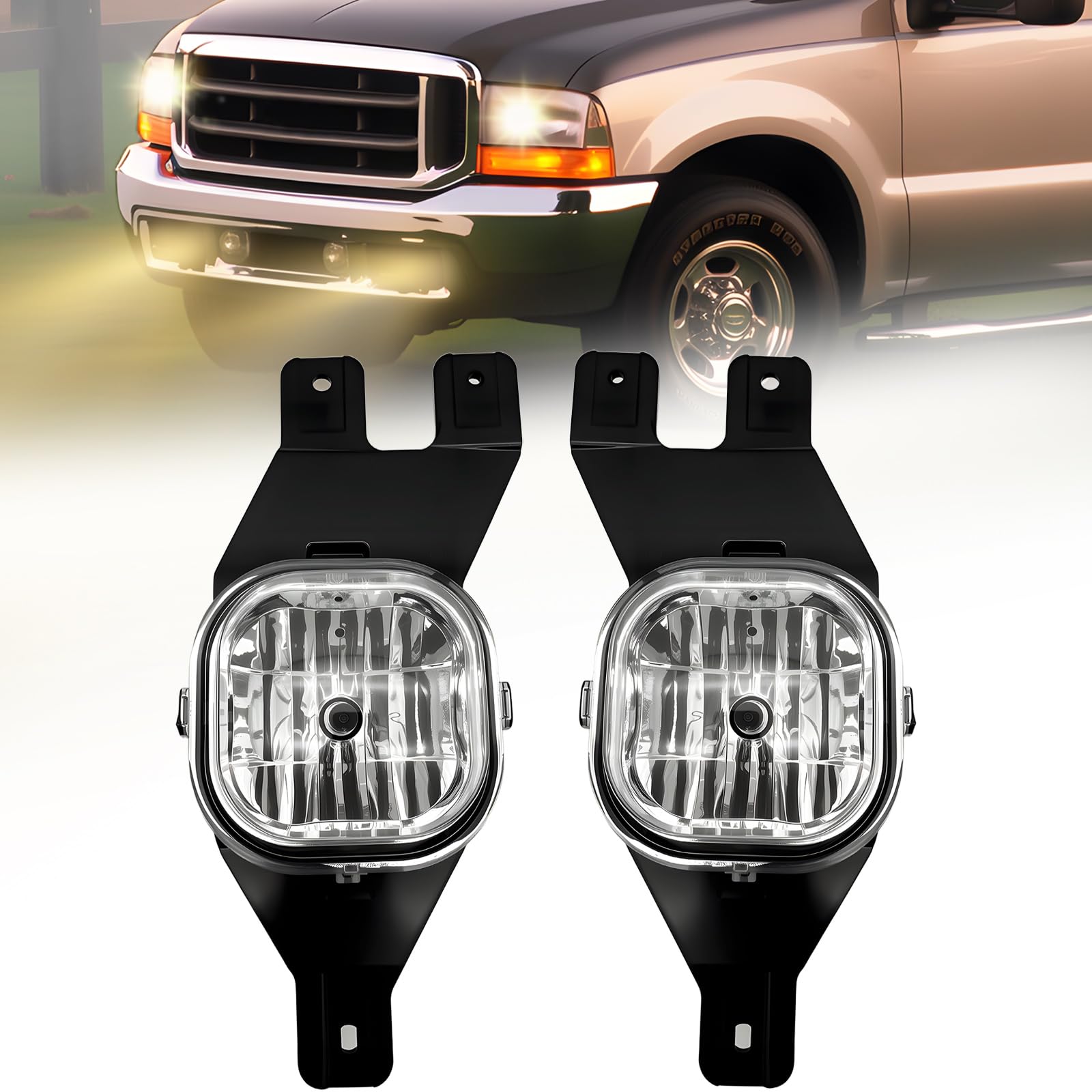 Fog Lights Compatible with 1999-2002 Chevy Silverado 1500 2500/2001 2002 Silverado 1500HD 2500HD 3500/2000-2006 Tahoe Suburban 1500 2500(Clear Lens) — view 29