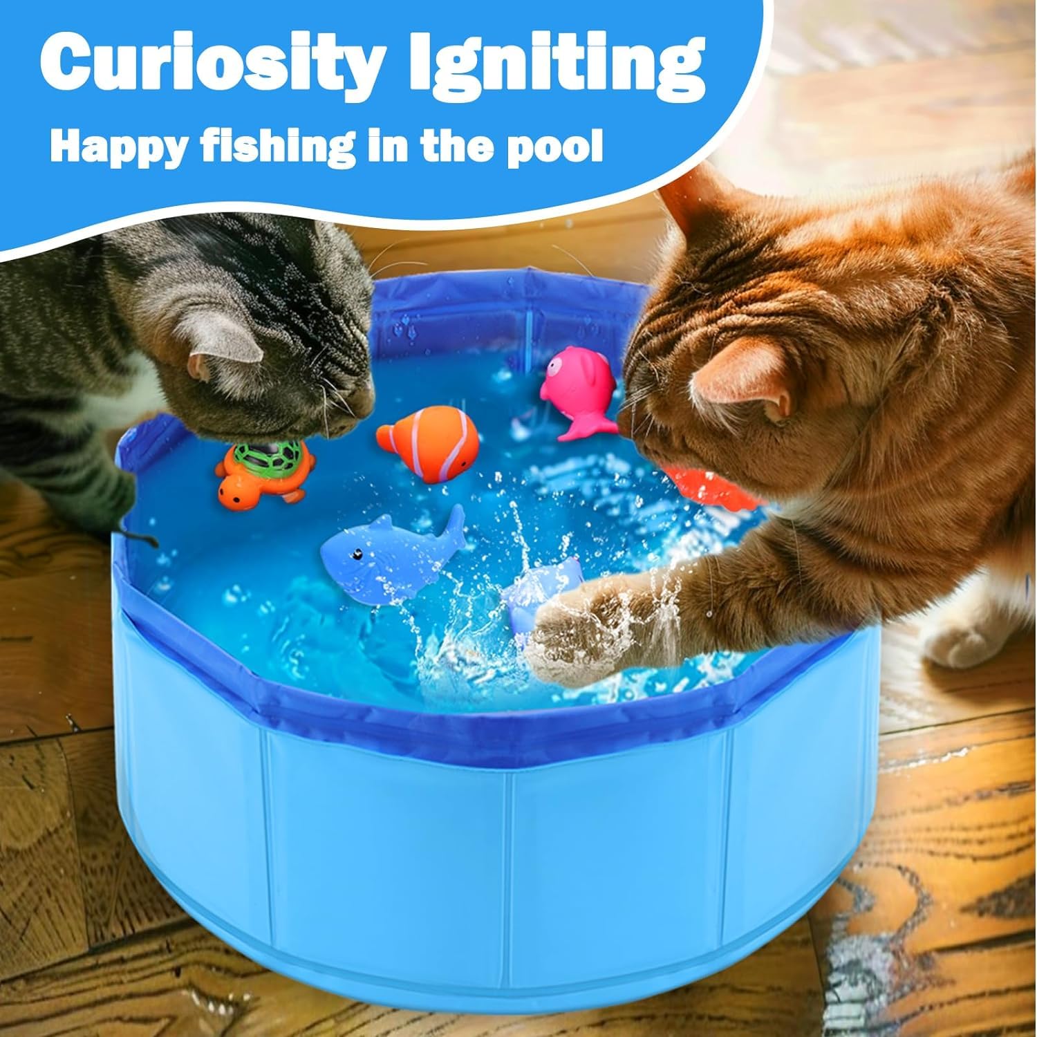 Tapis D'eau Lumineux Pour Chat - PVC épais 1 Mm, Poissons Flottants, Jeu Interactif LED 7 Couleurs - 8