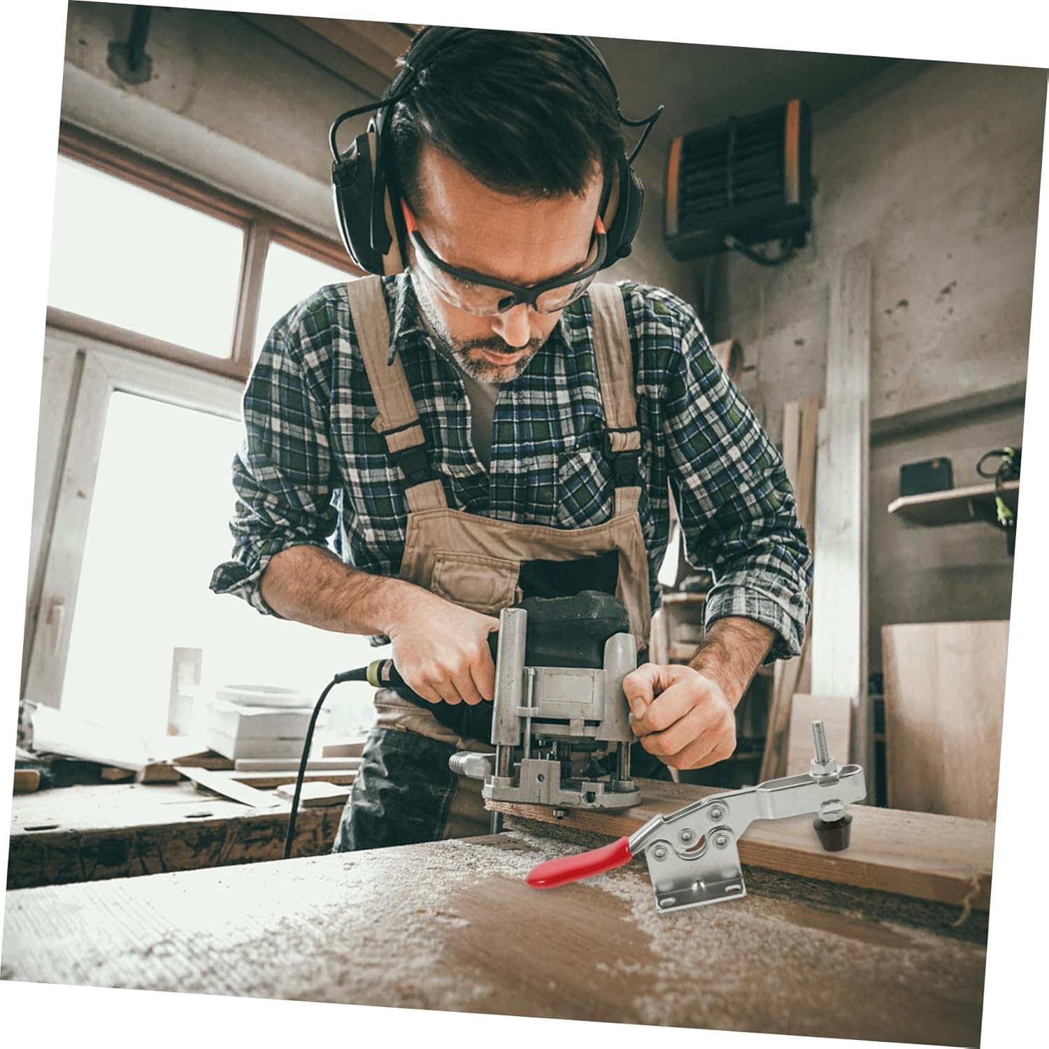 Tofficu 10pcs Horizontal Toggle Clamp Quick Clamp Heavy Duty Fixed Hold Aid Tool Adjustable for Woodworking and Welding