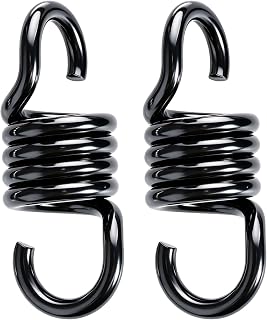 Aheucndg Heavy Duty Hammock Hanging Kit, 2 Pack 1100LBS Hammock Chair Spring, Porch Swing Spring Hook for Outdoor Indoor Activity, Black