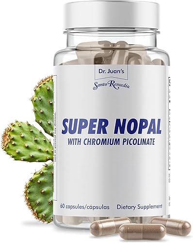 Santo Remedio Super Nopal, fórmula exclusiva con Nopal, Gurmar (Gymnema Silvestre), picolinato de cromo y sulfato de vanadilo. 60 cápsulas