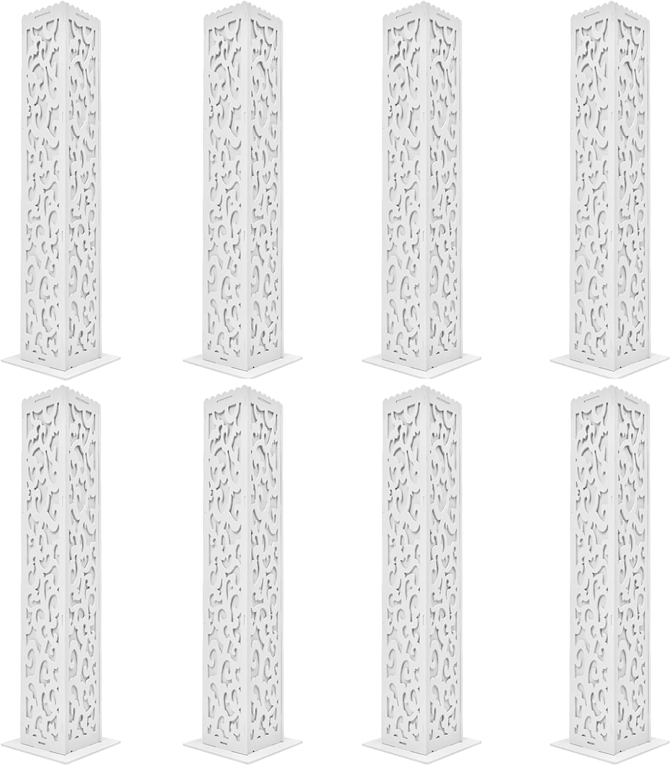 8PCS Tall Roman Column, 47.24 Inch White Wedding Column Pillars with LED Lights Plastic Roman Pillars Decorative for Wedding Decorations Birthday Parties