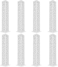 DYRABREST 8-Piece White Wedding Column Set with LED Lights, Carved Hollow-Out Pillar Decorations PVC Decorative Columns for Wedding Ceremony, Birthday Party, Commercial Opening Decor