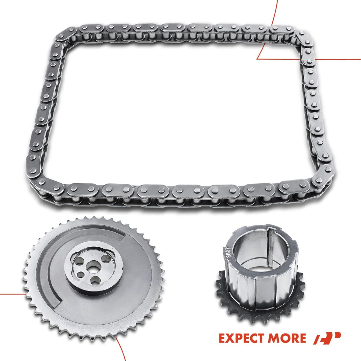 A-Premium Engine Timing Chain Kit [OHV, V8 4.8 5.3 5.7 6.0L ] Compatible with Chevy, GMC, Pontiac, Isuzu, Saab, Hummer, Cadillac, Buick - Express, Silverado, Corvette, Envoy, Sierra, H2, 9-7x & More