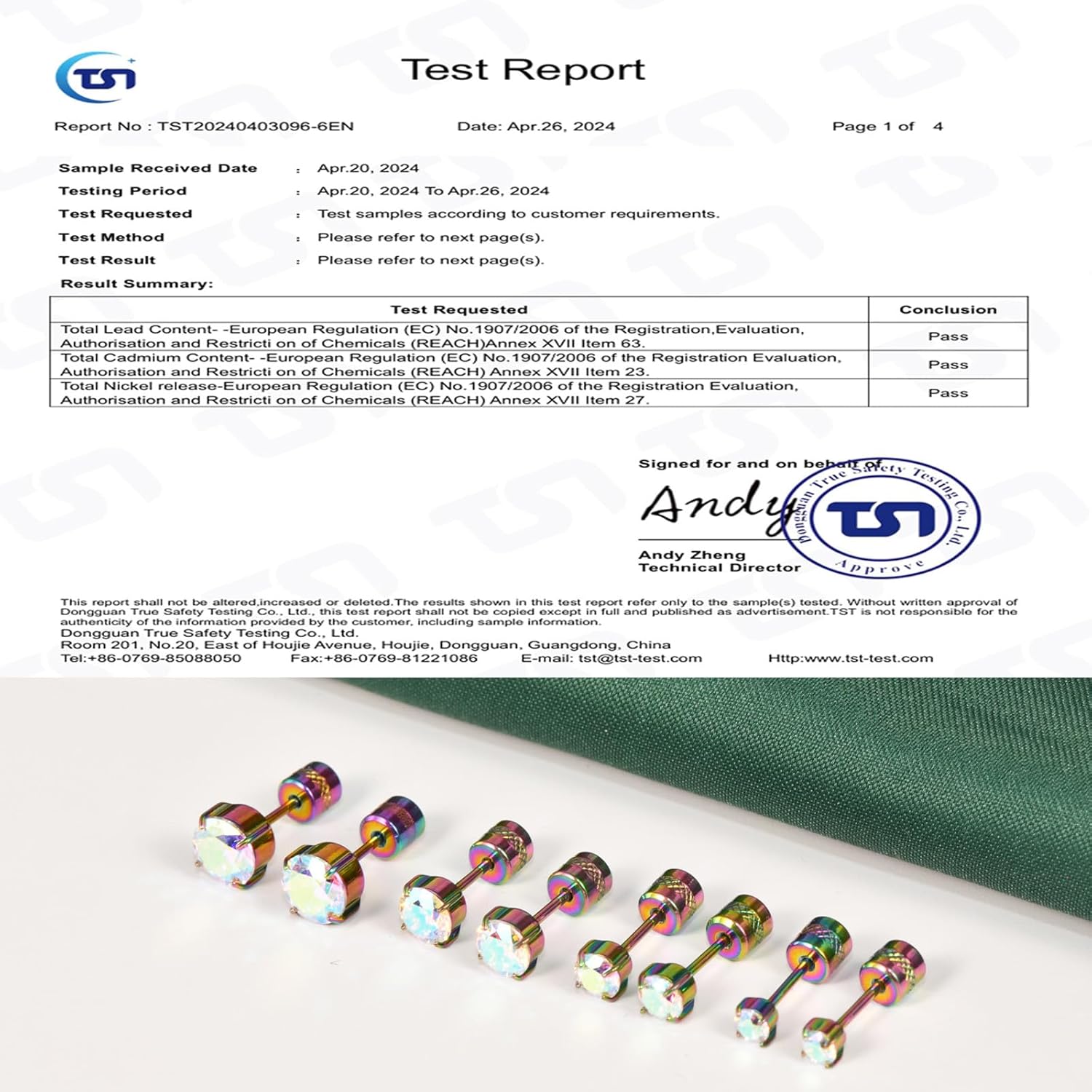 Hopply Hypoallergenic G23 Pure Titanium Earrings, 20G Implant Grade Flatback 5A Cubic Zirconia Earrings Studs, Suitable for Women Men Sensitive Ears Jewelry Gift - Image 4