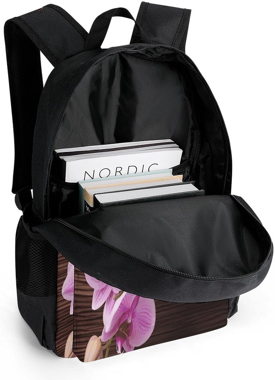 Orchid Flower Backpack Daypack Travel Backpack | Lightweight Casual Laptop Backpack for Women Men Aesthetic Travel Bag for Weekender Business Hiking Outdoor