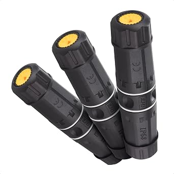 Cable Matters 3-Pack 10Gbps Cat6A Shielded IP68 Waterproof RJ45 Coupler Waterproof Ethernet Connector for Outdoor in Black