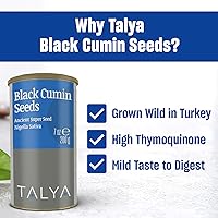 Vista 4 de TALYA Semillas de comino negro, 7 oz (200 g) – Semilla antigua de alta calidad, Nigella Sativa, apoyo inmunológico, alta timoquinona, sin gluten