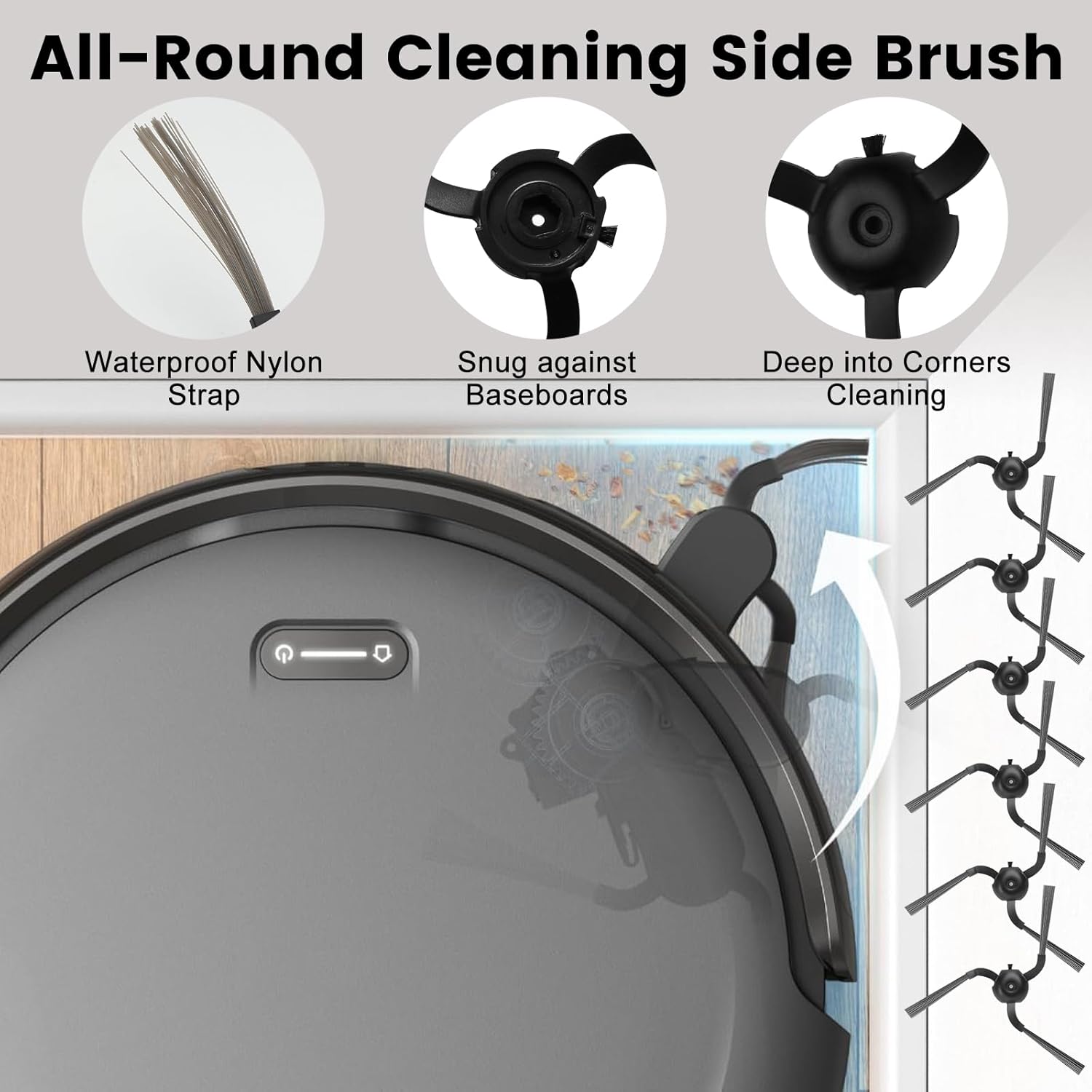 Pure Realm 26 Pack Replacement Accessories Compatible with eufy Robot Vacuum C10，2 Mainbrush 4 Filter 6 Dust Bag 6 Sidebrush 1Cleaning Brush 1Screwdriver,6Scented Stick
