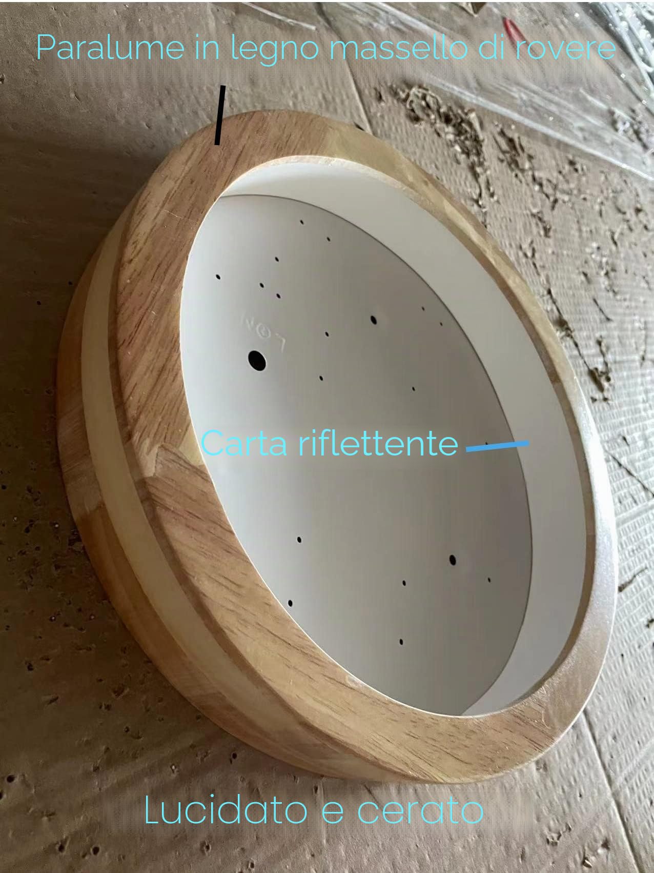 Plafoniera a LED in legno, 21 W, bianco caldo, 3000 K, 1600 LM, luce rotonda in legno, Ø30 cm, per salotto, cucina, sala da pranzo, corridoio, casa, ufficio, camera dei bambini