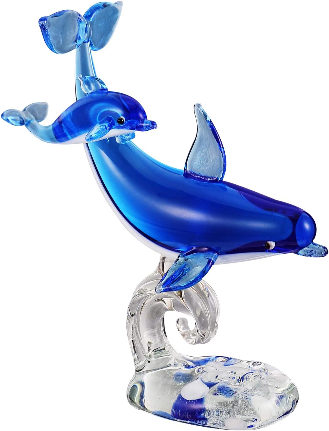 Healifty 1Pc Crystal Dolphin Ornament Adorable Glass Dolphin Decor Animal Shape Figurine Desktop Ornament for Home Decoration