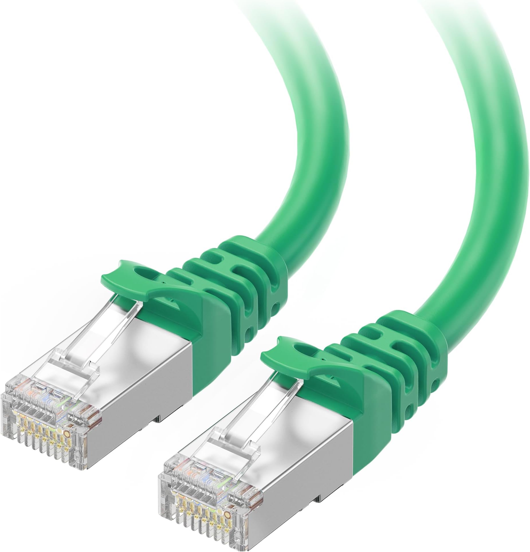 10Gbps Snagless Long Shielded Cat 6A Ethernet Cable - 200ft, Cat 6A Cable, Cat6A Cord, Ethernet Cord, Green