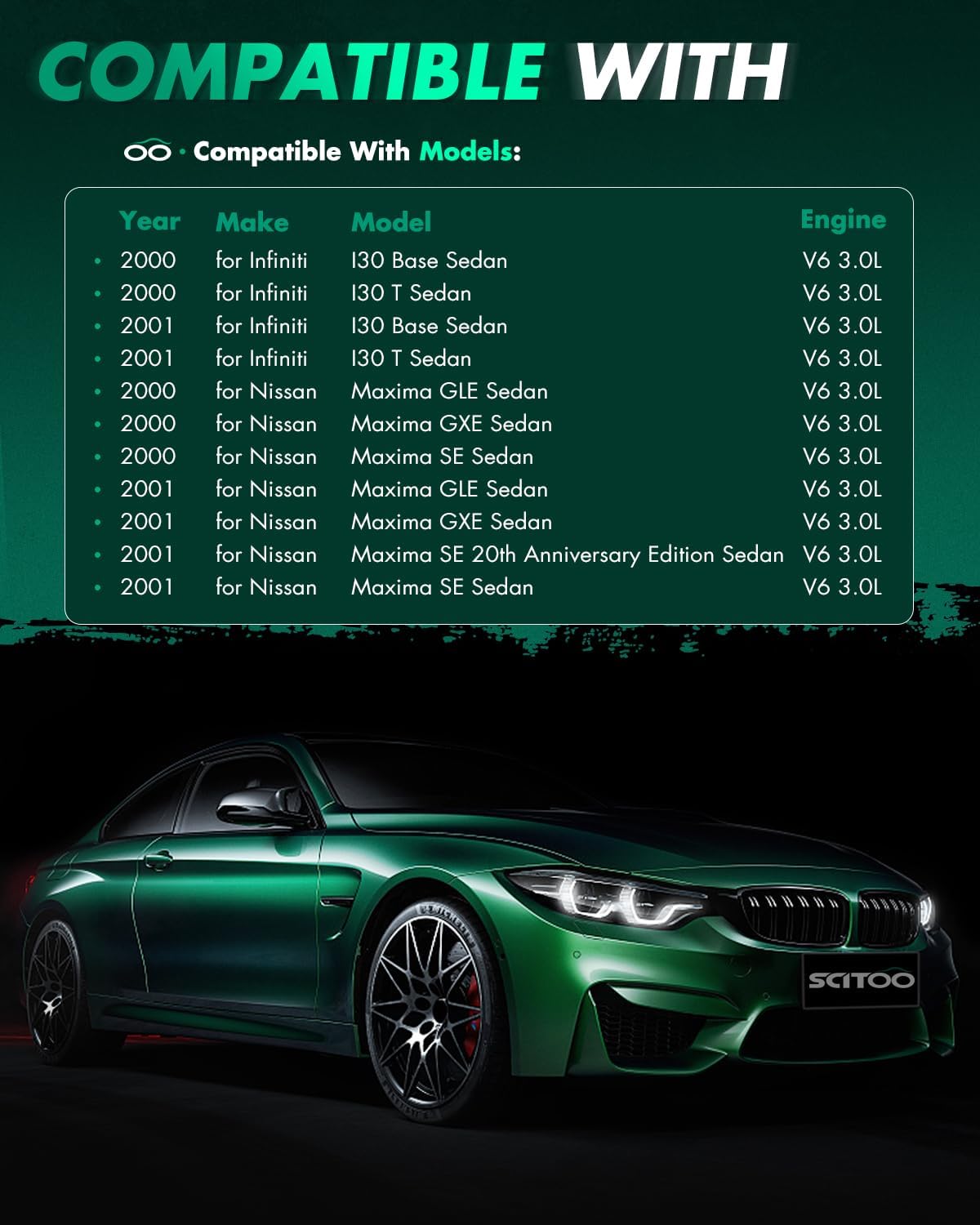 SCITOO Ignition Coils fit for Nissan Maxima 3.0L 2000-2001 for Infiniti I30 3.0L 2000-2001 UF348 Pack of 6pcs Front+Rear Ignition Coils