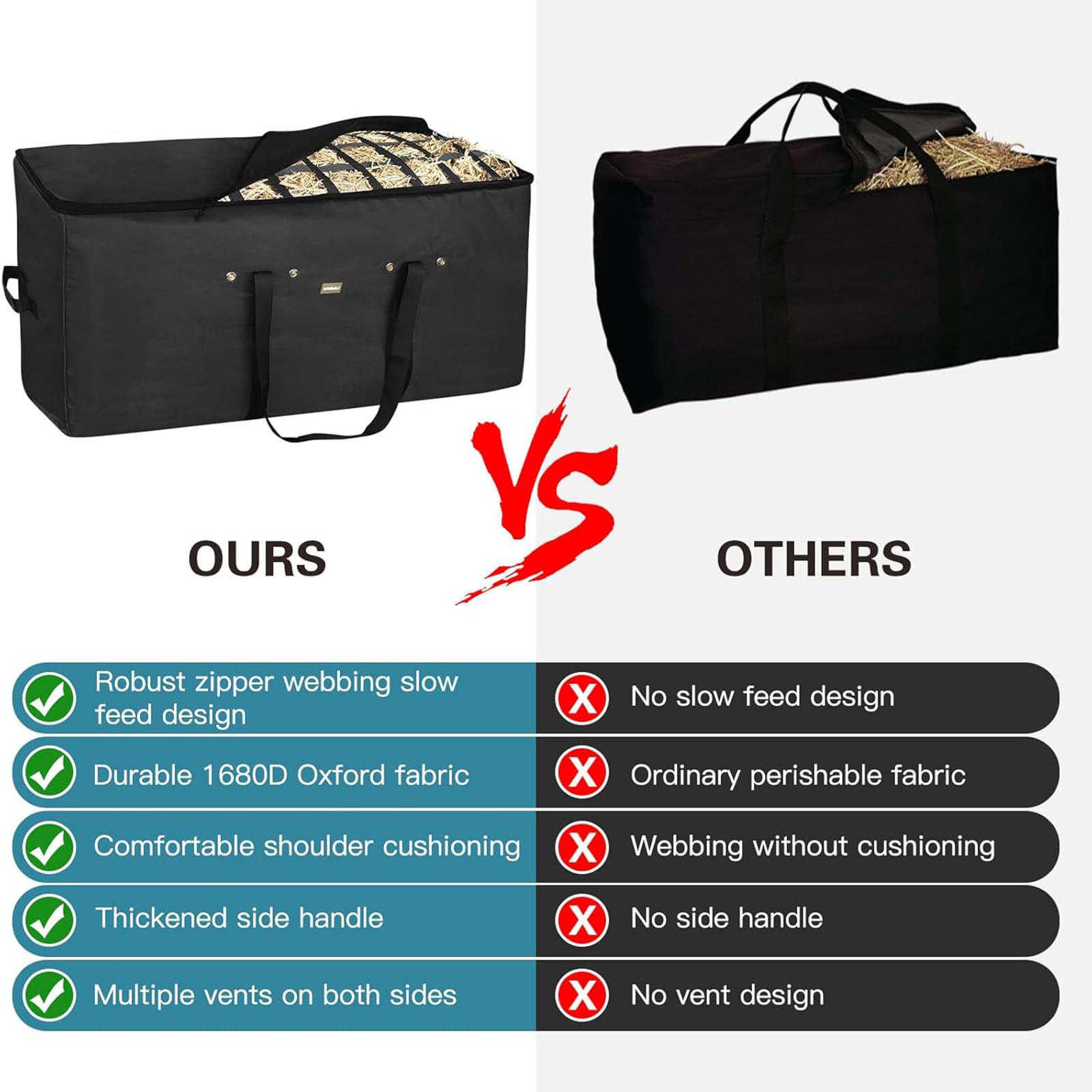 Bolsa de transporte plegable para caballos con ventilación y diseño empotrado, ligera, portátil, ideal para viajes y almacenamiento seguros de caballos, equipo ecuestre esencial