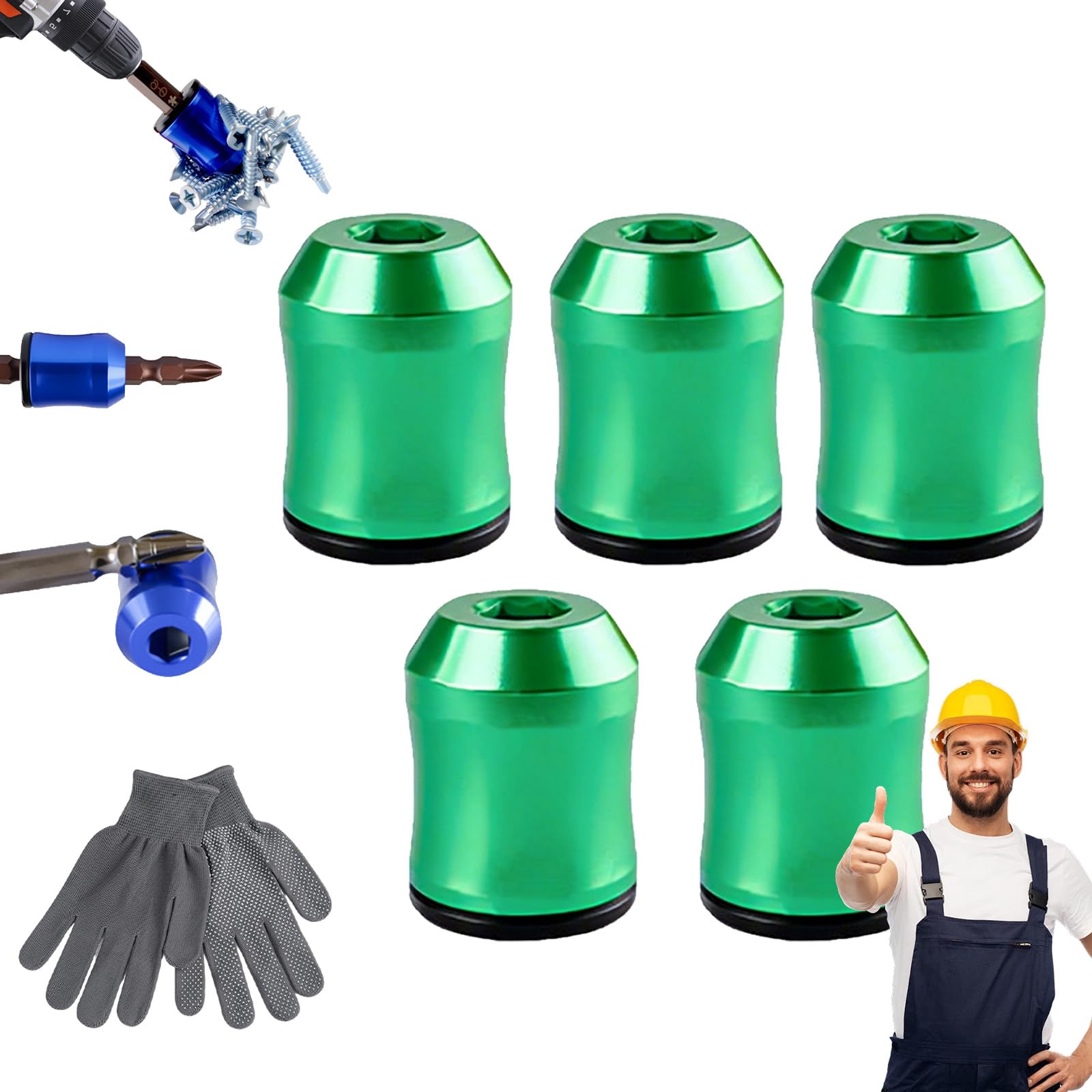 Magnetizer & Demagnetizer Tool Set, 2026 New Drill Magnetic Bit Holder, Strong Magnetic Screw Ring for 1/4" Hex Bits, Universal Magnetizers for Drills & Screwdrivers, Fast Magnetizing (I-1)