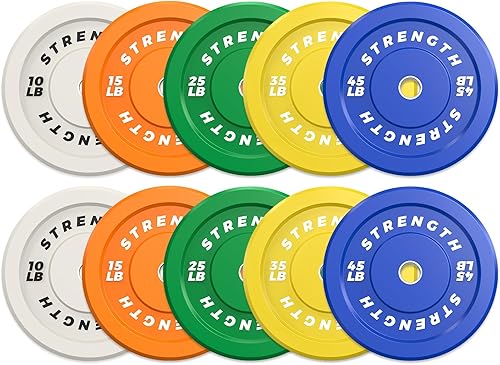 Miniatura 13 de XDDIAS Juego de discos olímpicos coloridos de 2 pulgadas, juego de discos de peso olímpico de goma de color de alto rebote, ideal para gimnasio en