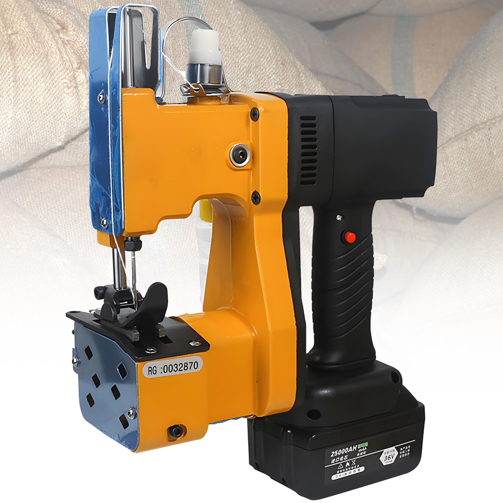 KJZQXYX Cordless Bag Closing Machine, Electric Handheld Stitcher,with Aluminum Shell, Bag Stitcher for Feed, Flour, Grain & Seed Bags