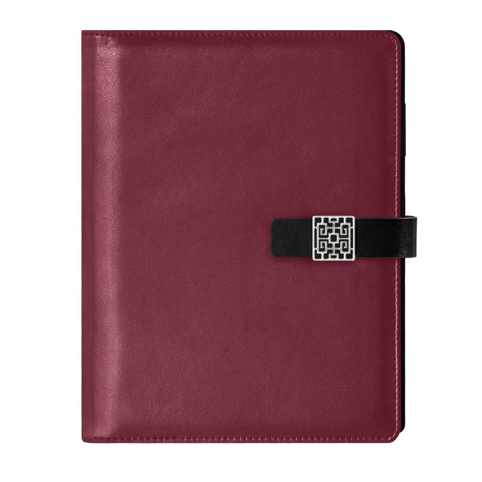 Taccuino in pelle ecologica in poliuretano, ricaricabile, formato A5, 6 anelli, con chiusura magnetica, fogli sfusi, per viaggi, ufficio, budget, blocco note, elegante