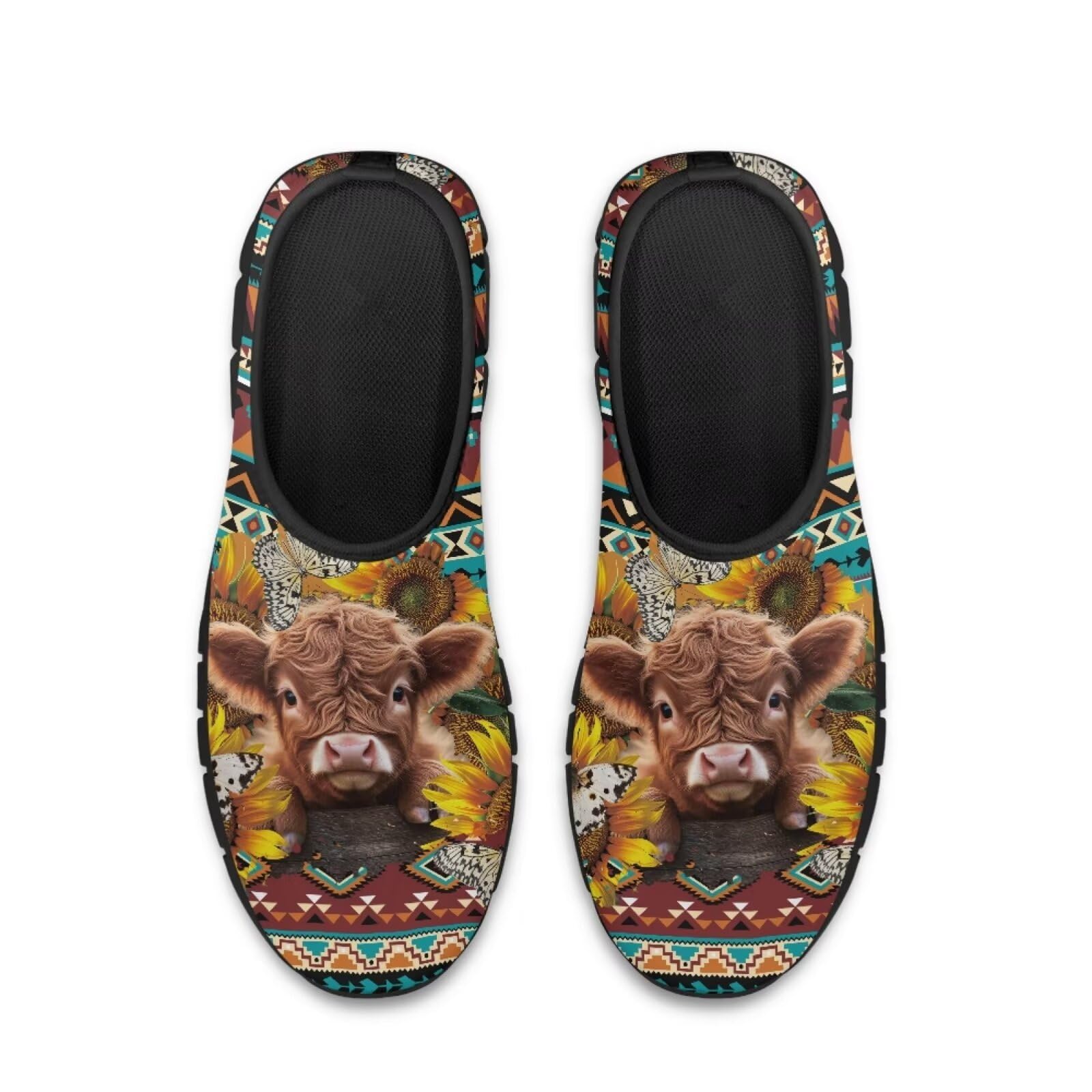 xixirimido Aztec Walking Shoes for Women Casual Slip On Non Skid Flat Sneakers Fashion Breathable Tennis Work Footwear