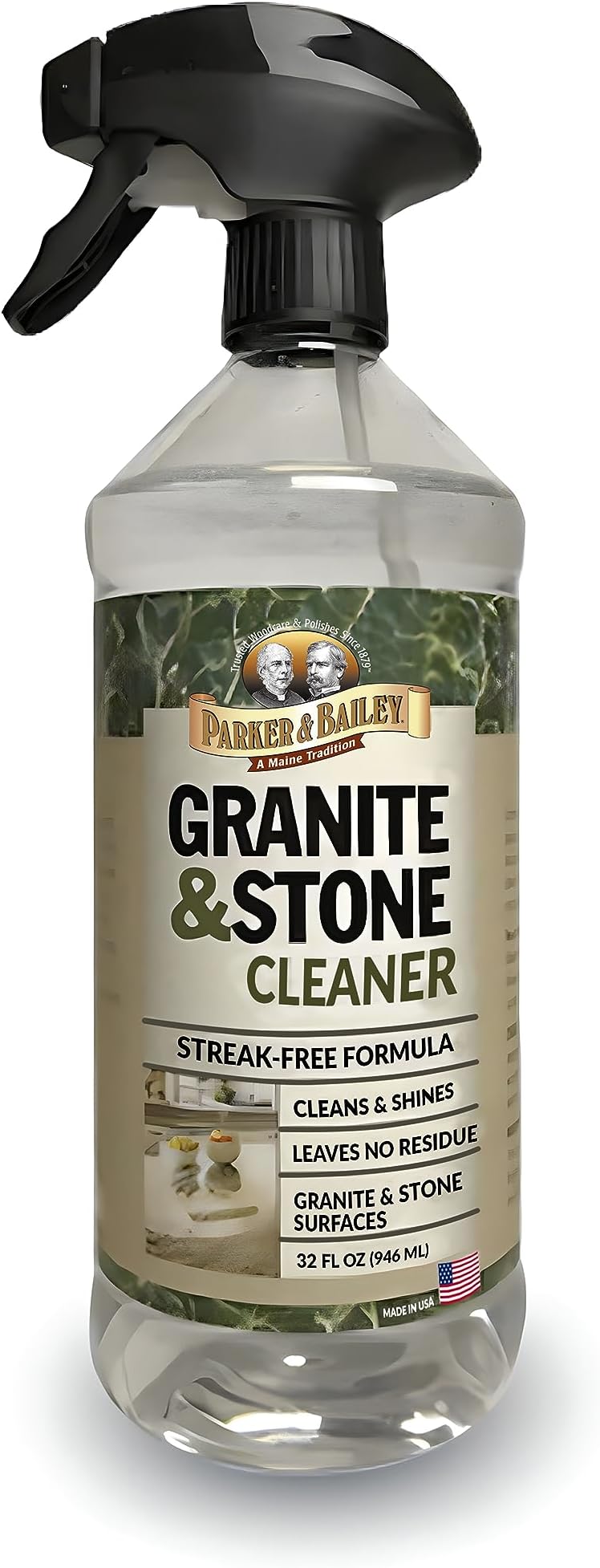 Granite & Stone - Countertop Cleaner Kitchen Island Cleaning Spray Marble Tile Slate Quartz Daily Granite Bathroom Counter -White, 32 Oz