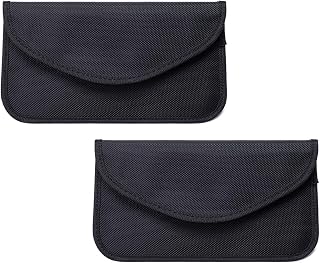 SLIMI 2 PCS Car Faraday Bags, Oxford Cloth Signal Blocking Key Pouch, Anti-theft and Anti-tracking Privacy Protection Key Bag, for Car Keys and Cell Phone Shielding Protector (Black)