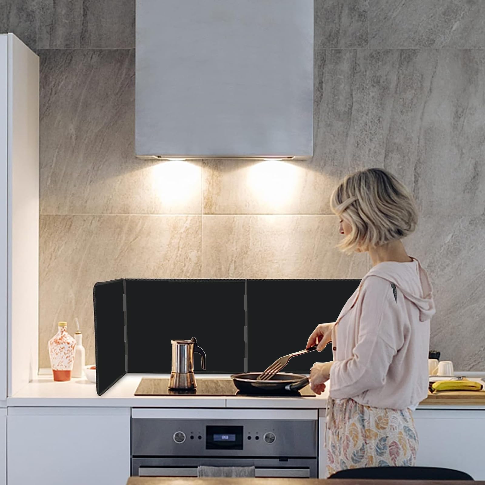 Zusammenklappbarer Herd Spritzschutz Edelstahl - 30cm