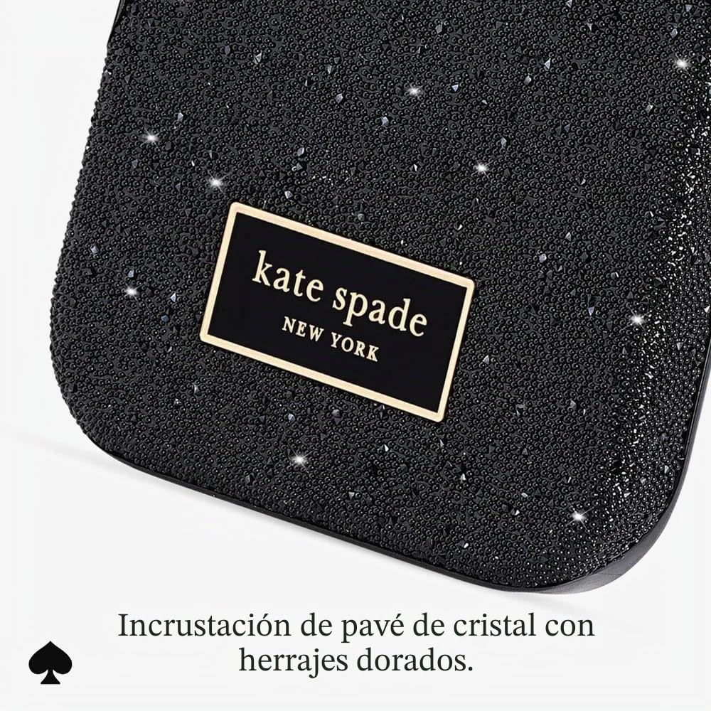 Kate Spade New York Funda para iPhone 17 Pro MAX, Compatible con MagSafe, Funda de teléfono de diseño, Crystal Pave Nightfall