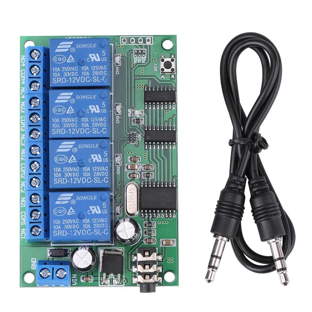 AD22B04 4 Channel 12V Modulo Relay DTMF Tono Signal Decoder Relay Phone Telecomando PLC