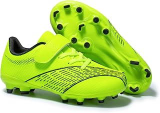 Soccer Shoes for Boys Girls Indoor Football Cleats Firm Ground Soccer Cleats Kids Turf Training Sneakers (Medium, FG Green, Numeric_32)
