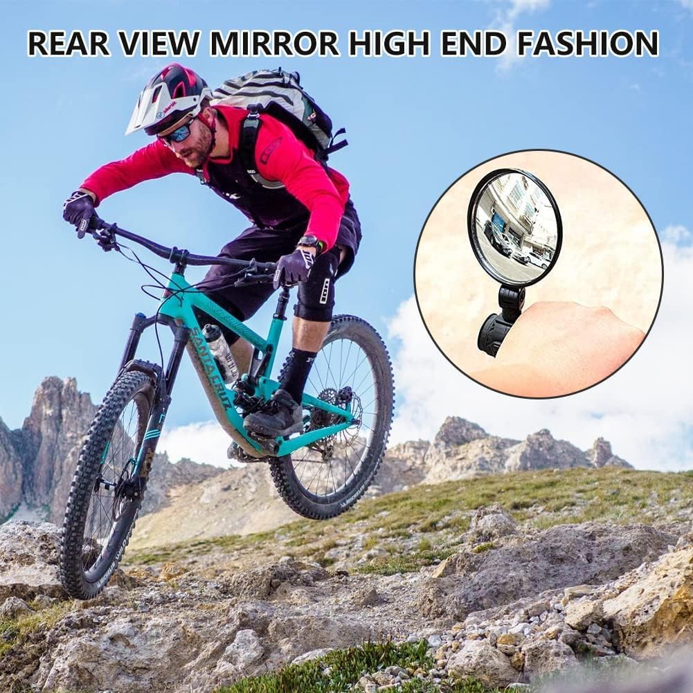 Specchietti Bici,Specchietto Retrovisore Bici,Ruotabile di 360 ° Specchietto Bici,Specchietti per Bicicletta, HD Specchio Retrovisore Convesso,Bicicletta Ciclismo retrovisori Specchietto,2 PCS,10cm