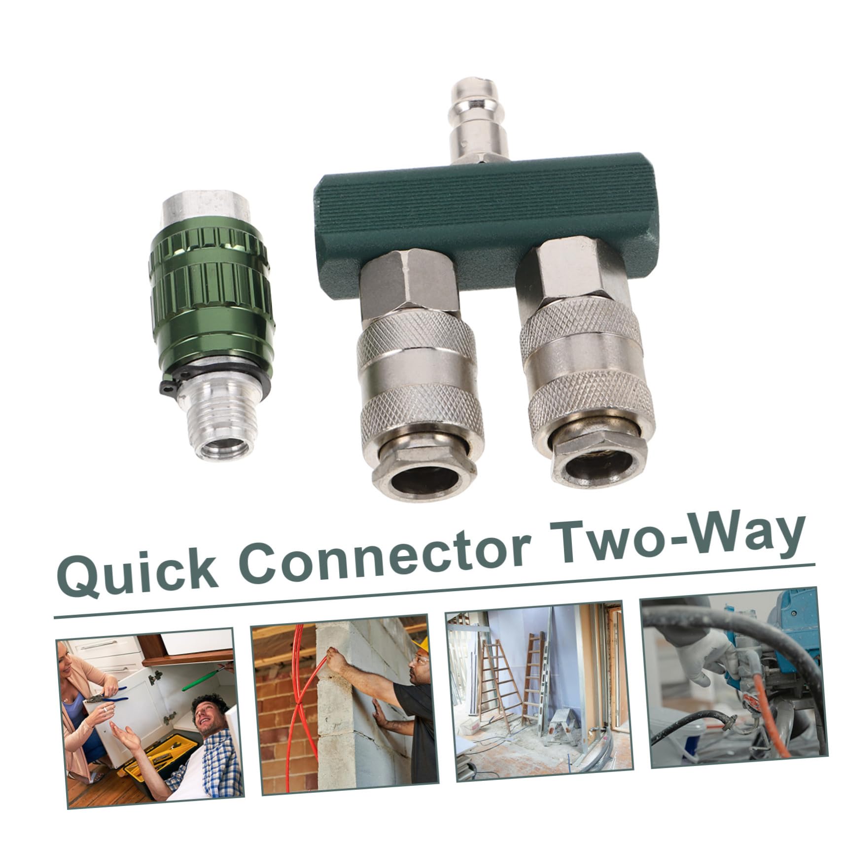 PRETYZOOM 4 Piezas Conector rápido ajuste de divisor neumático rápido Manguera de aire Splitter de rápida accesorios de aire de rápida hierro niquelado