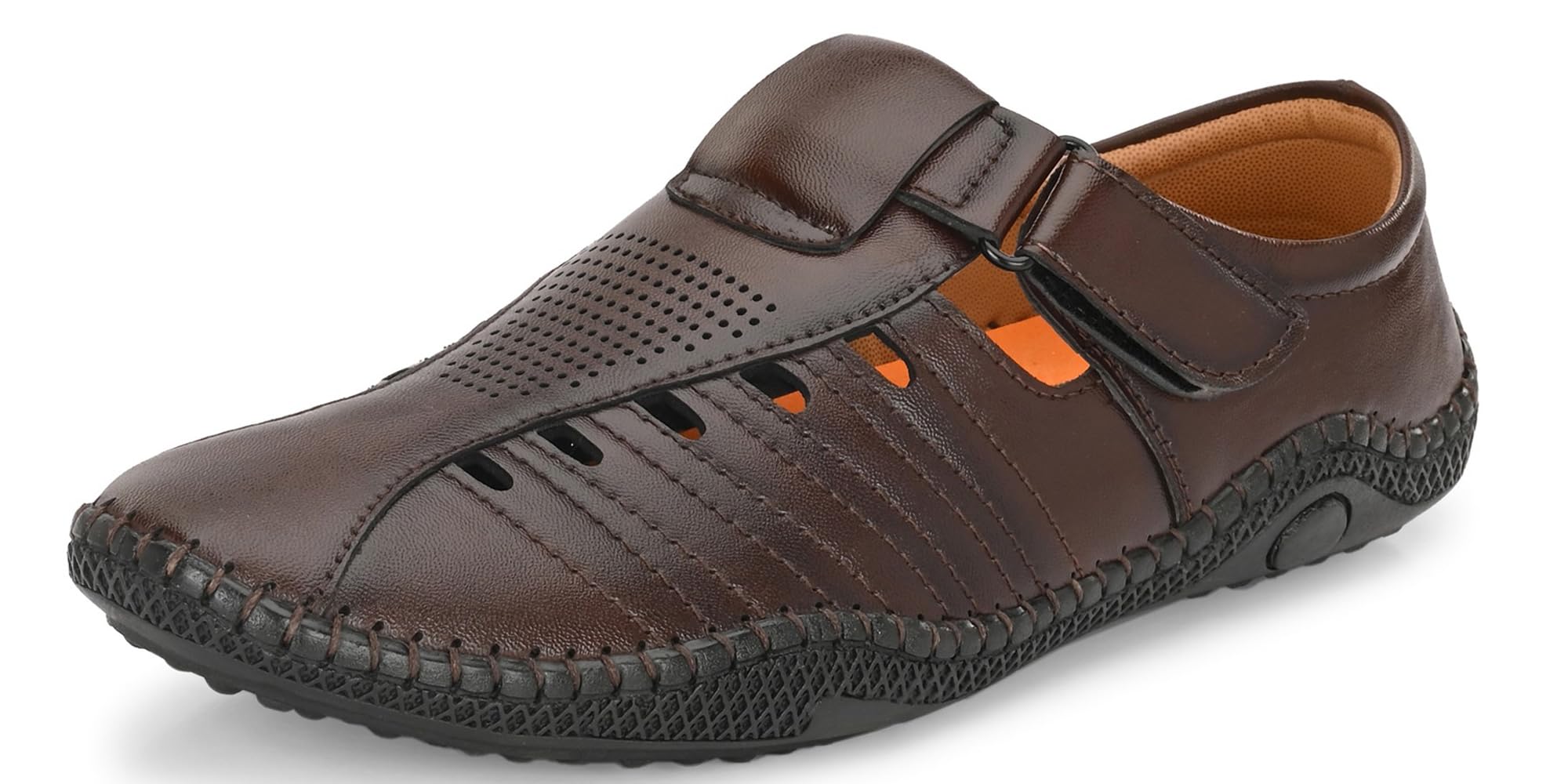 Karaddi 5073 Hand Stitched Mens Casual style Ethnic Sandals for men color Brown size 6 uk/ind (B0BN482T3S) Amazon Price History, Amazon Price Tracker