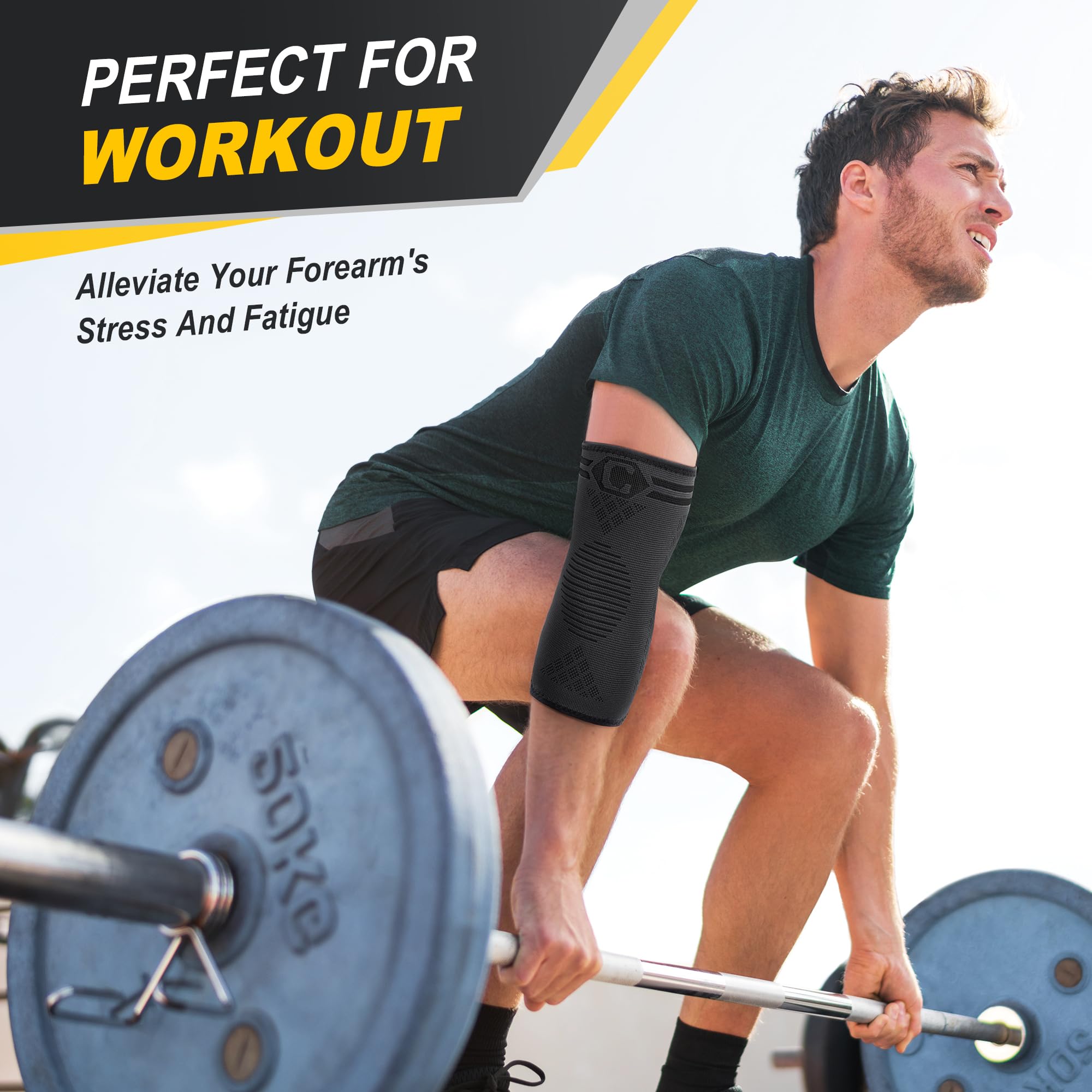 CAMBIVO Tutore Epicondilite Gomito a Compressione, Gomitiere Palestra, Gomitiera per Epicondilite e Tendinite del Tennista e Golfista, per Tennis, Golf, Fitness, Sport, Alleviare il Dolore