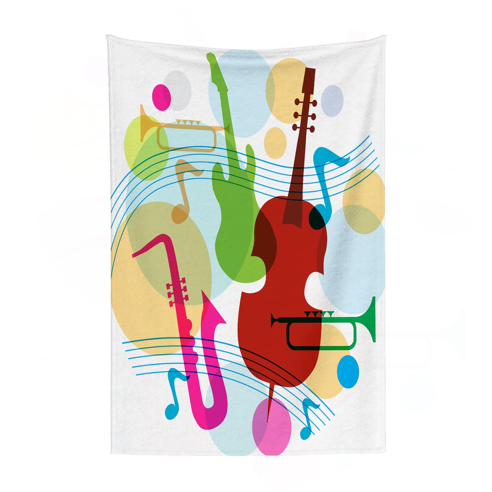 Coperta Pile Blanket Cornice decorativa per musica jazz alla moda, m Coperta di Flanella Coperta per Adulti per Bambini Caldo Divano per Il Tempo Libero Sedia Soffice Coperta Soffice150x200cm