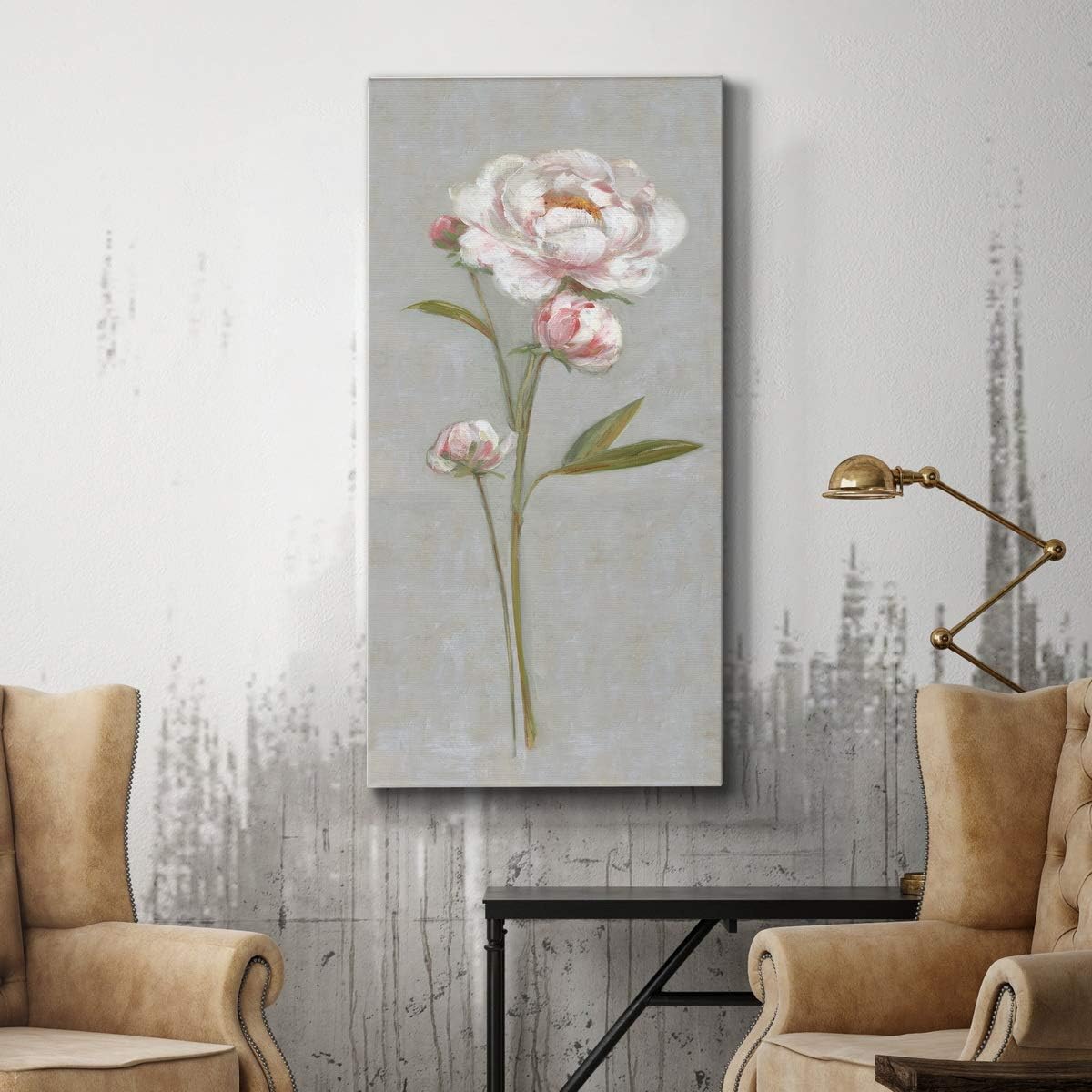 Abstract Wall Art, Wall Décor Canvas, Animals, Flowers, Coastal, Geometric, and Motivational Quotes, Ready to Hang - Peony Magic I 12X24