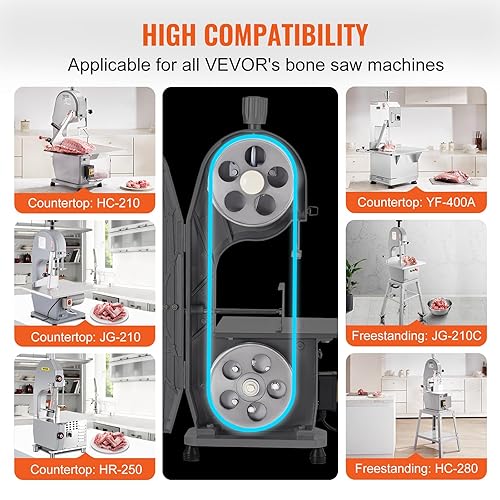 Miniatura 3 de VEVOR Hoja de sierra de cinta, 65 x 0.6 x 0.02 pulgadas, 5 unidades por paquete de cuchillas de sierra de cinta de carne para reemplazo, hoja de