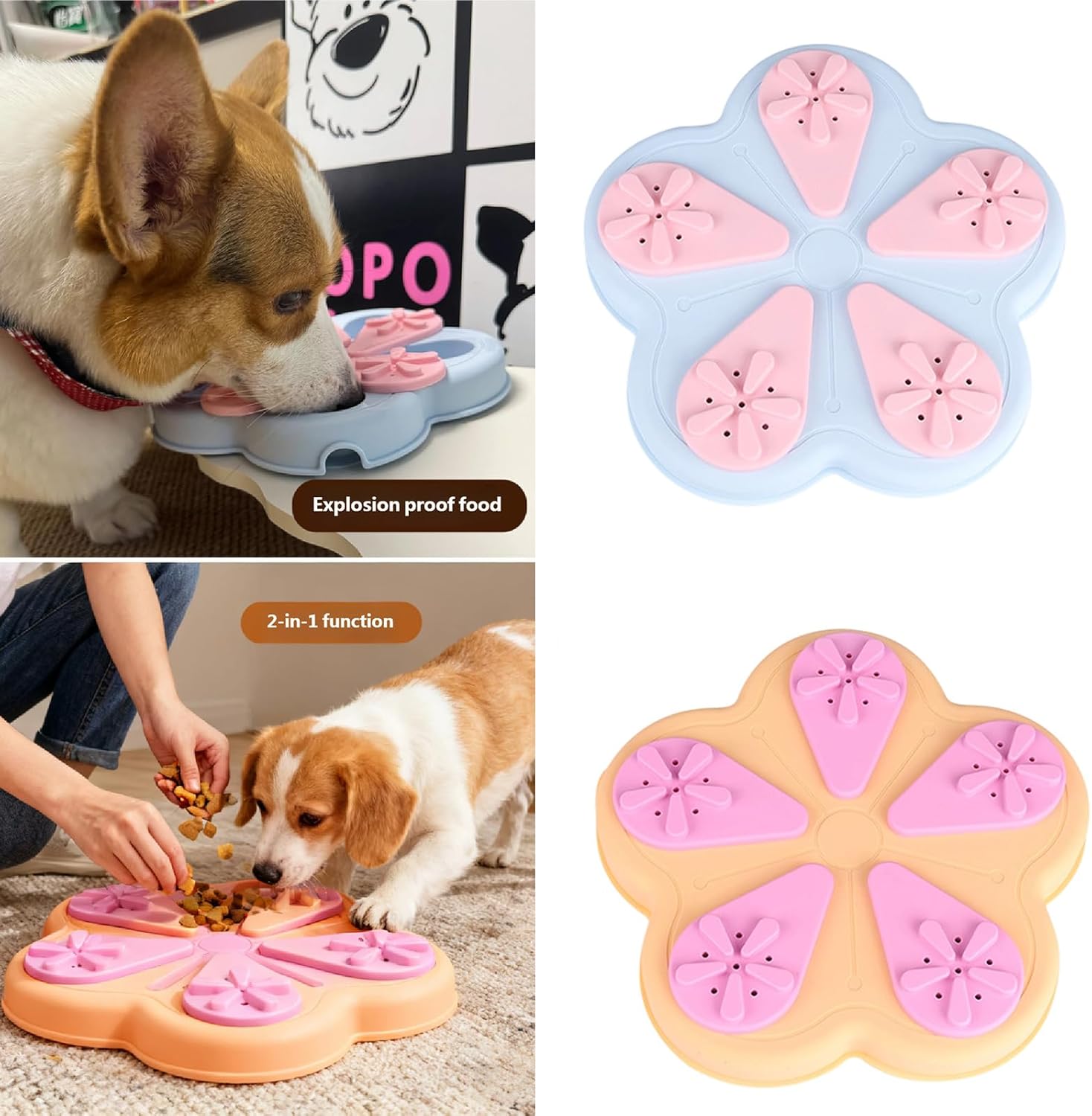 Dog Treat Slow Feeder Toy Prevents Choking and Vomiting Enrichment Cats Feeding Treat Puzzle Toy