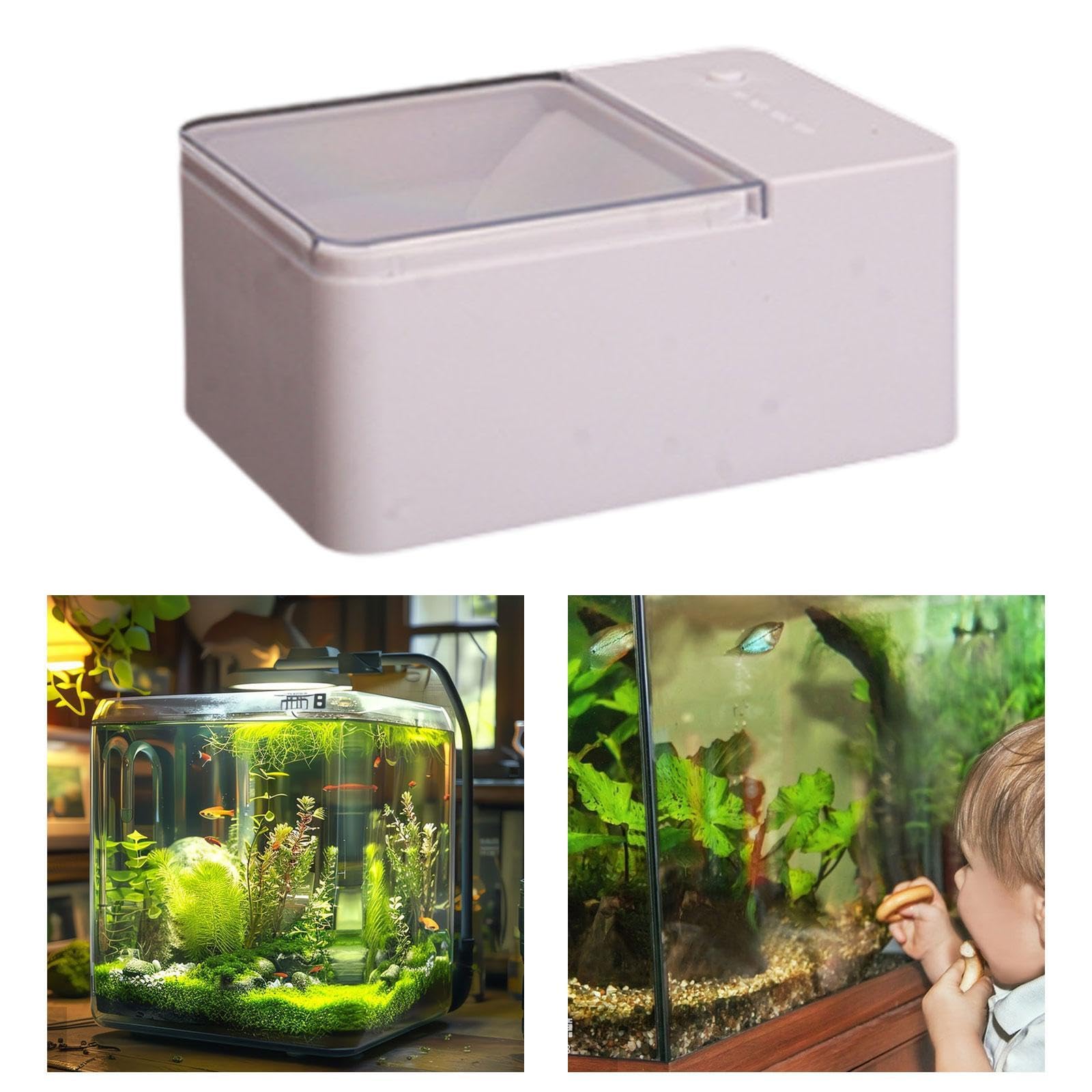 Dispensador Automático de Alimento para Peces para Acuarios, Alimentador Inteligente de Intervalos para Peces, Gran Capacidad, Fácil Instalación, 50 Gramos