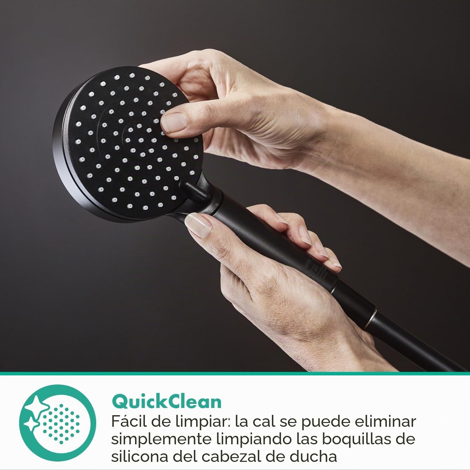 hansgrohe Vernis Blend Ducha de mano 100 Vario ahorro de agua, negro mate, 26340670