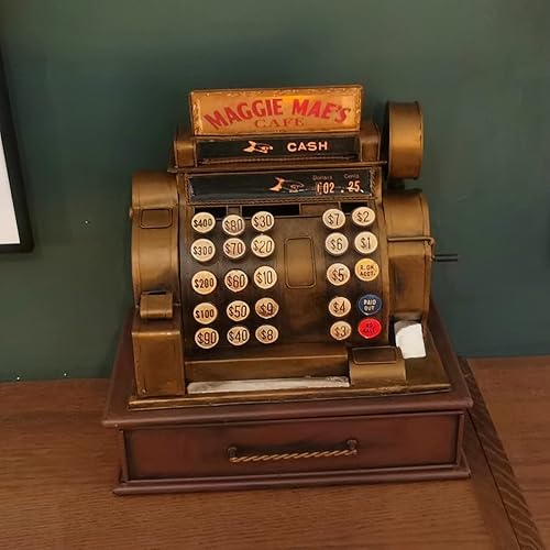 Miniatura 8 de Caja registradora vintage modelo hucha caja de almacenamiento caja de almacenamiento caja de joyería anillo caja de baratija gabinete estatuilla