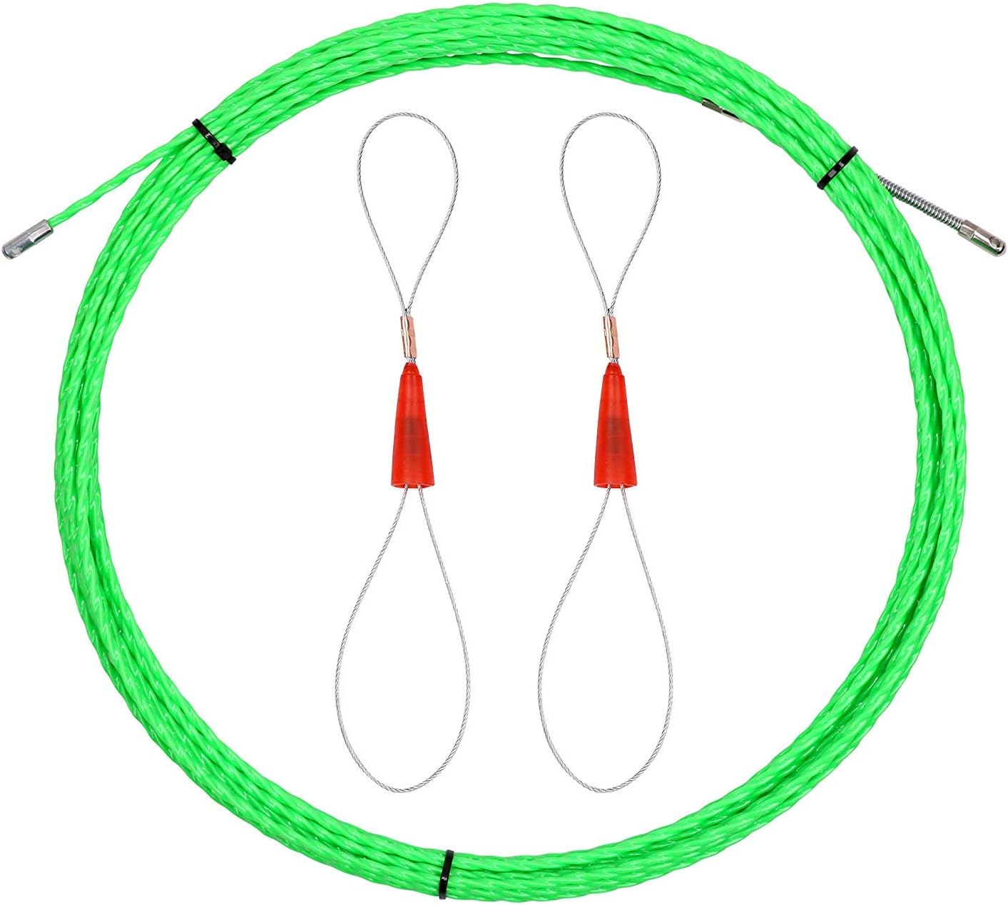 SWANLAKE 40FT12M Fish Tape Wire Puller Through Wall,Threader Fish And Fish Cable Fastener With Steel Rope